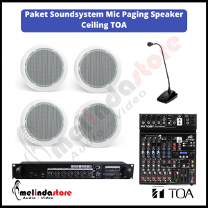 Paket Soundsystem Mic Paging Speaker Ceiling TOA ZS-658R - 4 Speaker